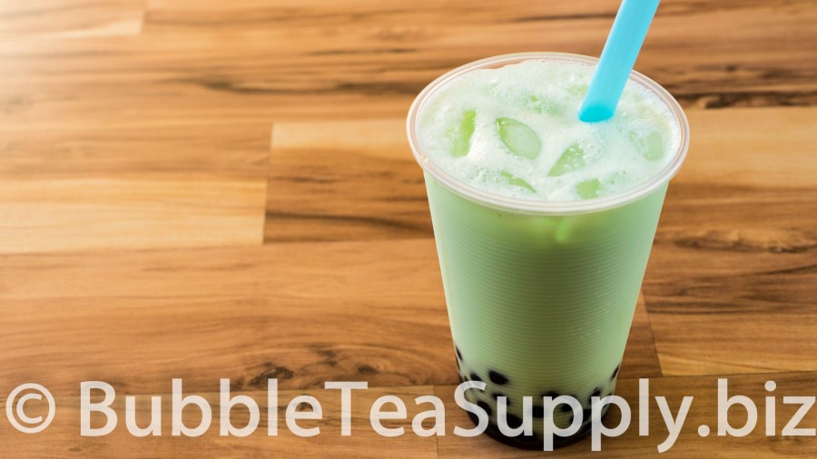 Honeydew Bubble Tea with Boba - 1