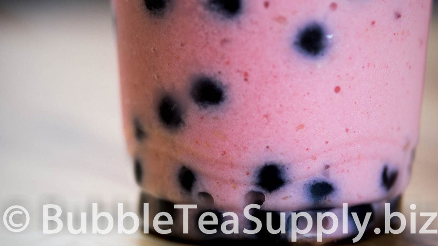 Strawberry Banana Smoothie with Boba Tapioca Pearls - 3