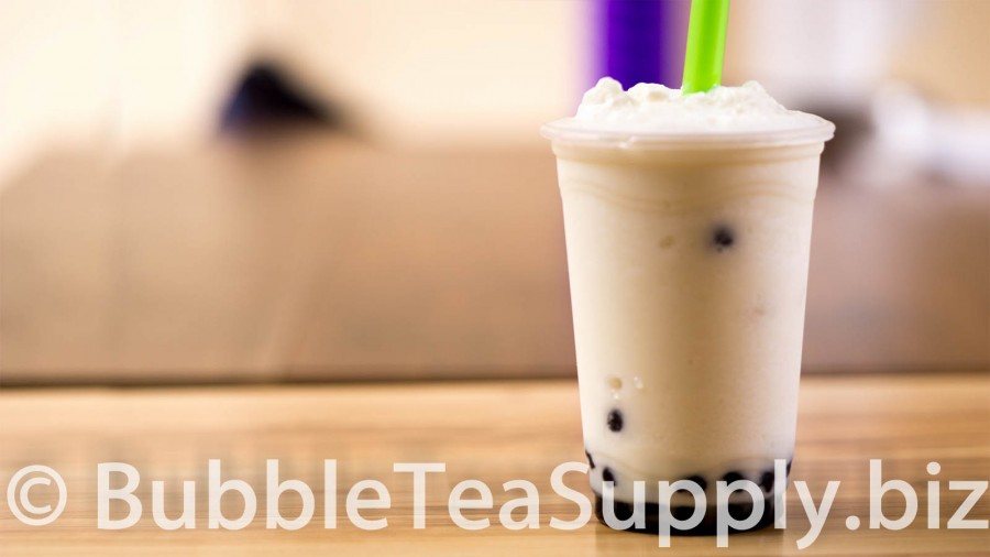 Pina Colada Bubble Tea with Boba Tapioca Pearls - 01