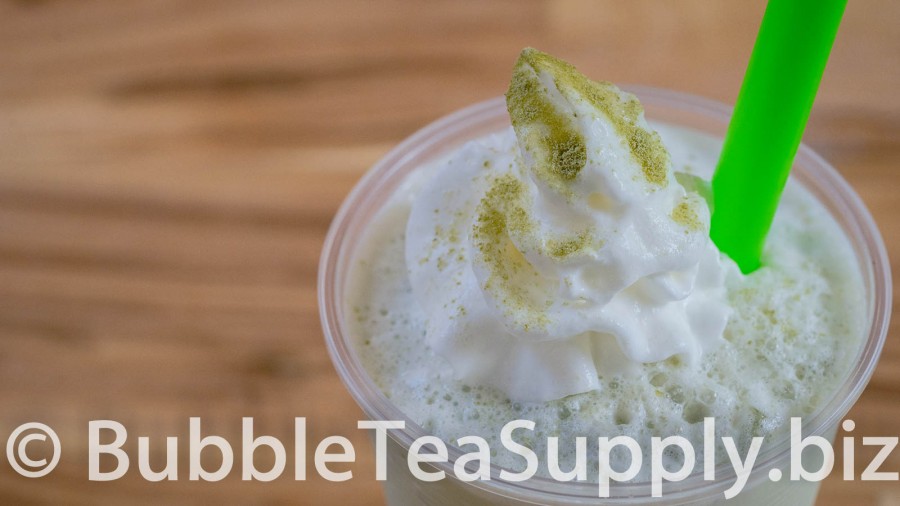 Green Tea Latte Bubble Tea with Boba Tapioca Pearls - 02