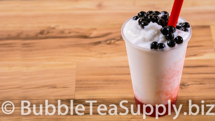 Lava Flow Bubble Tea with Boba Tapioca Pearls - 01