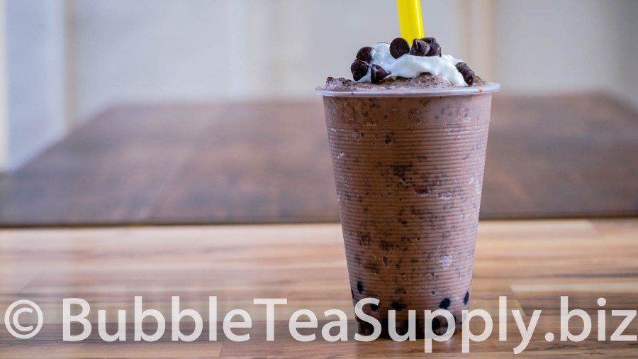 Chocolate Chocolate Chip Bubble Tea with Boba Tapioca Pearls - 01